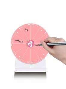 1pc Pink Acrylic Party Raffle Wheel Fortune Spin Prop Game Activity Prize Drawing Rewritable Event Toy Supplies - Multicolor - View 3