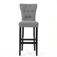 BARSTOOL, 2024 Year - Xám + Gỗ + Vải như hình - Xem 7