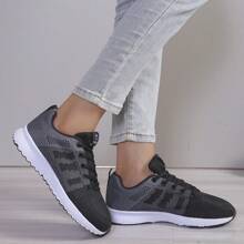 Plus Size Women's Casual Sports Shoes, Breathable Mesh Uppers, Soft Sole, Fashion Running Shoes, Spring & Autumn, Wholesale