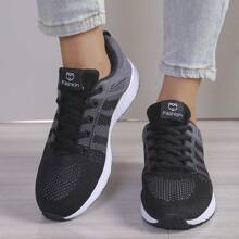 Plus Size Women's Casual Sports Shoes, Breathable Mesh Uppers, Soft Sole, Fashion Running Shoes, Spring & Autumn, Wholesale
