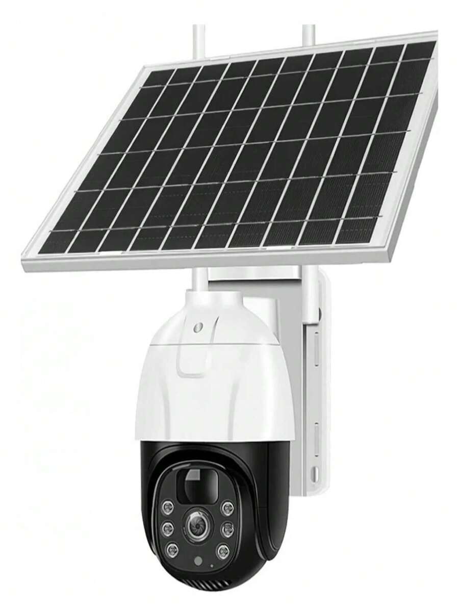 Solar Panel Security Camera HD Night Vision 2-Way Audio WiFi Surveillance Camera - 白色 - 查看 1