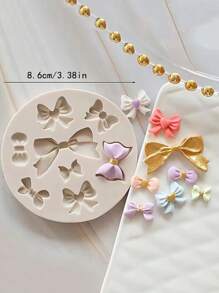 硅胶迷你蝴蝶结皇冠翻糖模具 巧克力模具 工艺品 DIY烘焙工具 情人节派对 家居装饰 家居礼品 - 米色 - 查看 2