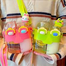 Bottle Crinca Double School Bottle Canteen With Two Containers Straw And Handle 2 In 1 Bottle - ĐỊA LÝ1 - Xem 5