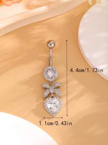 1pc Stainless Steel Bow, Round & Heart Design Navel Piercing Jewelry For Women, Daily Wear Valentines,Mom,Mother,Mother's Day,Gift