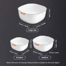 1 件装新款设计厨房洗菜盆带排水托盘多用途水果盘家用茶几洗米筛 - 彩色 - 查看 2