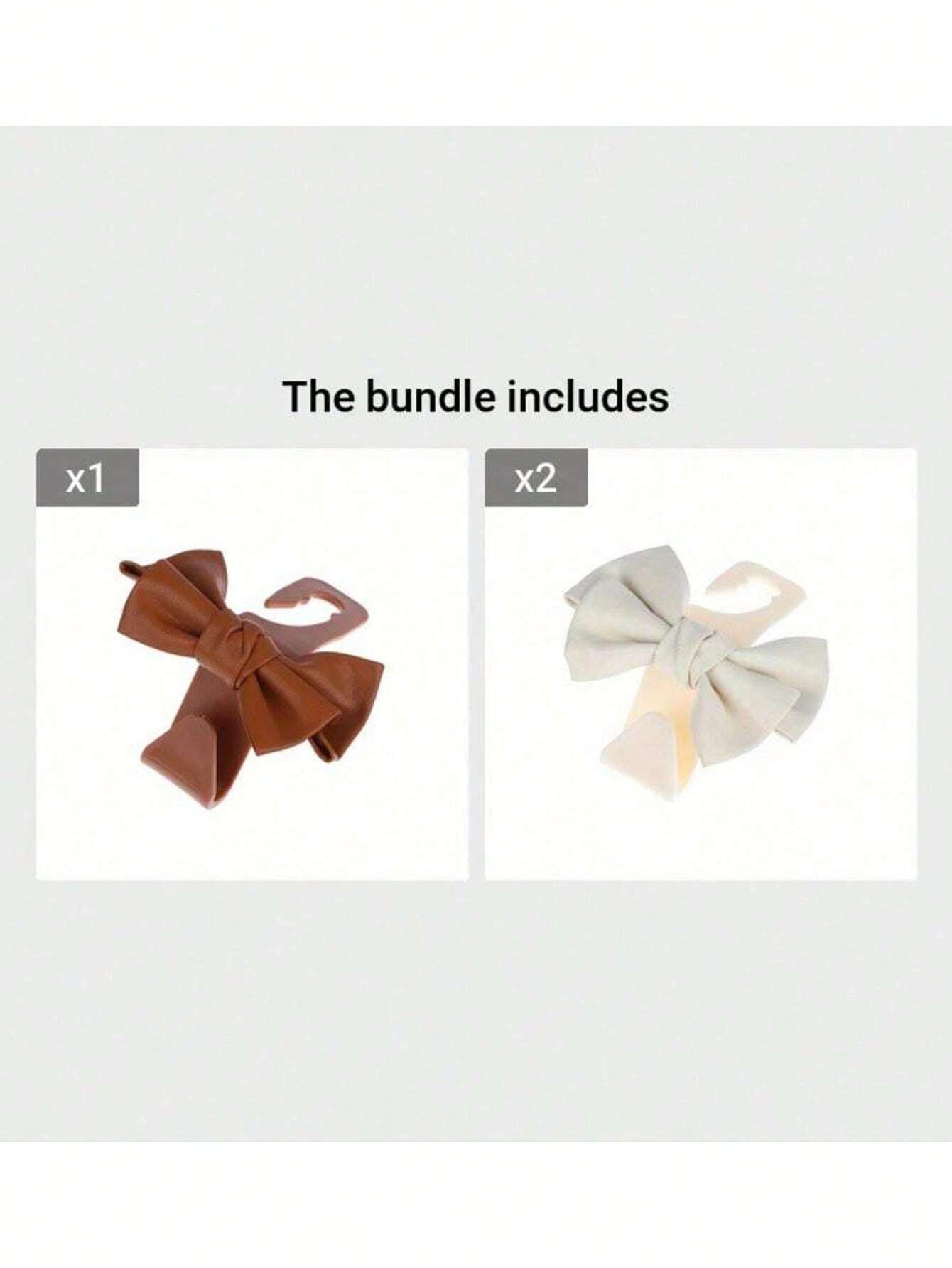 1pc Car Seat Back Hook Car Hooks PU Bow Creative Cute Cartoon Hidden