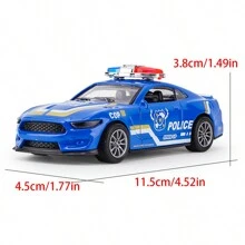 1 pieza Coche de policía miniatura de aleación de zinc, con retroceso: regalos de fiesta coloridos, juguetes, adornos de coche, adornos de habitación para mejorar las habilidades manuales de los niños, ¡diversión y educación científica en el festival escolar! Dar regalos en Navidad, coches, modelos de coches, coches en miniatura, Mustang, coche de policía, Mustang, cosas de policía, coche de policía para niños, de vuelta a la escuela