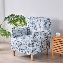 Armchair Cover Stretch Arm Couch Slipcovers Modern Single Sofa Elastic Protector Banquet Armchair Slipcovers Printed Chair Slipcovers With Arms 1-Piece Stretch Chair Covers For Living Room Anti Slip Soft Armchair Slipcover Kids Pets Friendly Furniture Protector - Blue and White - View 7