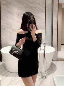 1 pieza Bolso de mano de fiesta formal brillante y de lujo para mujer, bolso de novia de boda con decoración de lazo de cristal, bolso de fiesta perfecto para fiesta, boda, baile de graduación, cena/banquete, perfectamente a juego con vestido de fiesta de Año Nuevo, vestido de fiesta con lentejuelas, el mejor regalo de San Valentín para ella, bolsos de fiesta Tready, perfectos para fiestas, bodas, bailes de graduación, cenas/banquetes