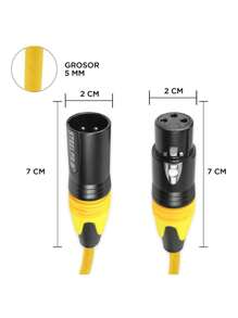 6m Professional Balanced XLR Cable Male - Female Steelpro - Yellow - View 2