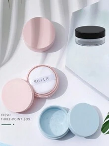 1 szt. Mini pudełko do przechowywania sypki pojemnik na puder domowy organizer pudełko uszczelnione wodoodporne pudełko podróżne z pokrywką, pojemnik na puder, przezroczysty profesjonalny pojemnik na kosmetyki wielokrotnego użytku puste sypkie etui na puder pojemniki na makijaż do domu z pudrem - Wielokolorowe - Zobacz 2