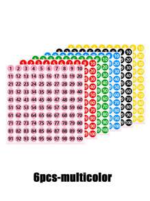 1/2/6/12pcs Round Nail Polish Gel Multi-Color Labels, Sequential Number Stickers, Waterproof Digital Nail Decals, Solid Color Or Holographic Finish, Suitable For Nail Art DIY, Beauty Supplies - Multicolor - View 23