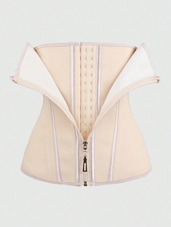 مشد خصر مطاطي للنساء بسحاب وخطاف وزر إغلاق، يشد الجسم للتحكم بالبطن ومناسب لمختلف المناسبات