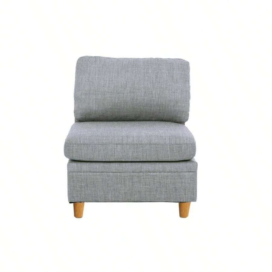 Living Room Furniture 6pc Modular Sofa Set Light Grey Dorris Fabric