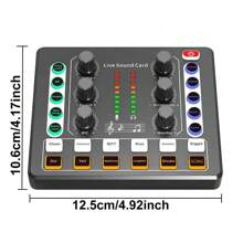 Audio Mixer,Audio Interface With DJ Mixer Live Sound Card Effects And Voice Changer,Podcast Equipment Bundle Stereo DJ Studio Streaming,Prefect For Live Streaming/Podcasting/Gaming(800mAh Battery)