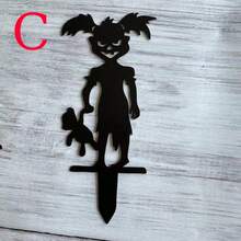 Halloween Party 4pcs Spooky Little Devil Garden Stake - Contemporary, Halloween Decoration For Outdoor Use, Halloween Decor, Halloween Accessories - Black - View 13