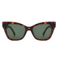 Vintage Cat Eye Sunglasses Retro Curved Winged Frame UV Protection With Oversized Square Frame With Pointed Edges, Feminine Statement Eyewear For Women's Classic Glam, Brunch Looks, Fashion Photography, Travel Days, And Daily Accessories - 烏龜 - 查看 1
