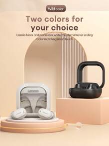 Lenovo EA200 蓝牙耳塞，半入耳式 HIFI 音质，5.4 带麦克风，高清通话，音乐，运动，游戏，低延迟，佩戴舒适，智能降噪，电池续航时间长，无线耳机 - 白色 - 查看 7