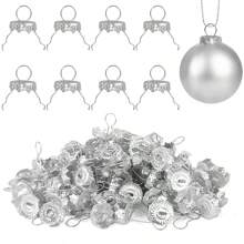 Gold Silver Christmas Ball Caps For Xmas Tree Ornament Removable Metal Hanger DIY Xmas Ball Hanging Ornaments New Year Party Decoration - Multicolor - View 8
