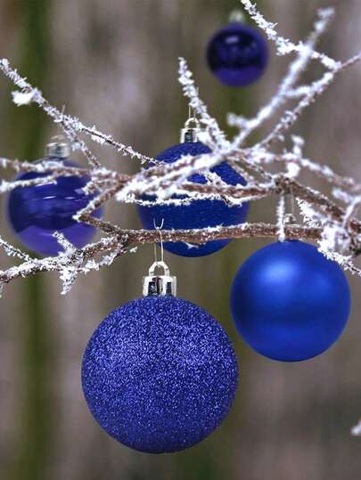 44pcs-Gold Champagne Color Christmas Ball Ornaments Set With String, Shatterproof Christmas Tree Hanging Decorations, Christmas Party Decorations, Suitable For Holidays, Weddings And Parties 5/4/3 Cm (1.9/1.5/1.1 Inches)