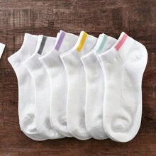 6 Pairs Women Short Socks Low Vamp Socks Cute Boat Socks Short Tube Solid Color Deodorant Ladies Lightweight Socks, Spring/Summer/Autumn