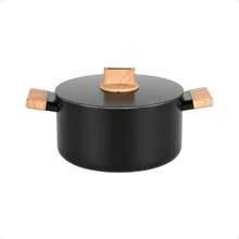 Concept Wood 4-Piece Cookware Set In Forged Aluminum, Black Color MTA - 8467 - 黑色 - 查看 2