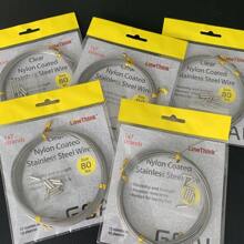 LineThink GOAL 1 件装 10 米 7 股编织不锈钢丝，带 10 个套管，耐用的海钓鱼线，柔韧性、强度和耐磨性，非常适合用于有牙齿的鱼、户外悬挂、晾衣绳、花园围栏 - 銀色 - 查看 1