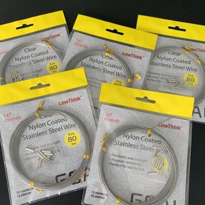 LineThink GOAL 1pc 10m 7-Strands Braided Stainless Steel Wire With 10 Sleeves, Durable Sea Fishing Line, Flexibility, Strength, And Abrasion Resistance, Perfect For Toothy Fish, Outdoor Hanging, Clothesline Line, Garden Fence