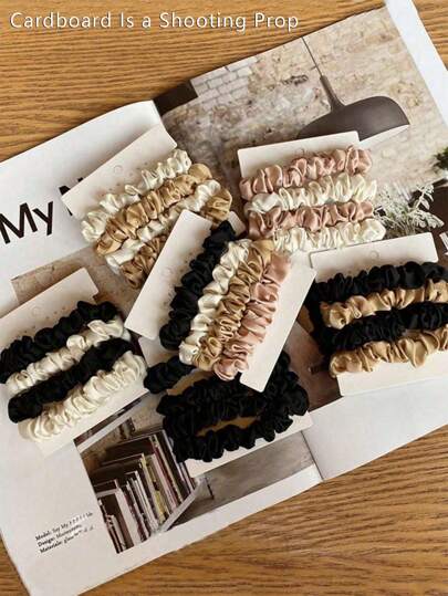 4pcs/Pack Elegant Hair Ties Set Including Small Knot Bow, Elastic Bands And Thin Scrunchies,Hair Accessories,Ponytail ,Hair Rope Ponytail Holders, Hair Bobbles