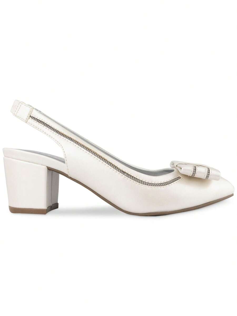 Karen Scott KAREN SCOTT Womens White Mixed Media Padded Bow Accent