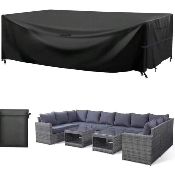 Outdoor Patio Furniture Covers Waterproof Patio Set Table Covers Rectangular With 4 Windproof Buckles 600D