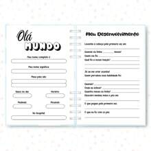 Vaccination Booklet Health Booklet Initials Alphabet Hardcover 118 Pages Pink Floral Girl Blue Sky Cloud Girl Letter M - 藍色 - 查看 3