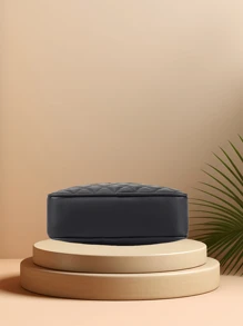 1pc 钻石心形女士包，清新可爱时尚风格单肩包，黑色斜挎包，时尚简约相机包，精湛工艺，多层大容量收纳，化妆零钱包，休闲时尚手机包，可爱手提包，单肩带小方包，PU皮多拉链包，日常百搭风格，旅行必备包 - 彩色 - 查看 6