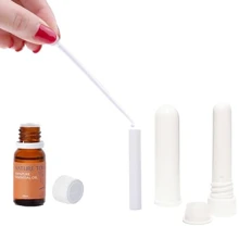 Essential Oil Aromatherapy Blank Nasal Inhaler Tubes ((Includes 10inhalers+10unscented Wicks) Empty Nasal Inhalers For Essential Oils Portable Aromatherapy Compact And Lightweight - White - View 5