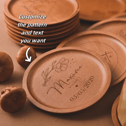 Posavasos de madera personalizados con grabado láser, perfectos para mesas de café y comedores. Un excelente regalo de inauguración de la casa, boda, cumpleaños, así como un imprescindible para Halloween, Navidad y otras festividades.