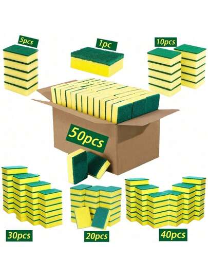 10pcs/Set Dish Cleaning Kit - Scouring Pads, Pot Scrubbers, Sponges, Cleaning Cloths