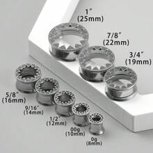 2PCS 316 Stainless Steel Ear Gauges Plugs Expander Round Ear Tunnels Piercing Women Body Jewelry Stretcher Studs