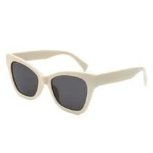 Vintage Cat Eye Sunglasses Retro Curved Winged Frame UV Protection With Oversized Square Frame With Pointed Edges, Feminine Statement Eyewear For Women's Classic Glam, Brunch Looks, Fashion Photography, Travel Days, And Daily Accessories - màu da - Xem 2