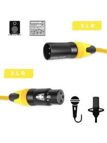 1m Professional Balanced XLR Cable Male - Female Steelpro - Yellow - View 4