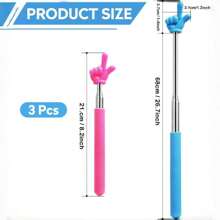 3Pcs Telescopic Teachers Pointer, Mini Extendable Hand Pointer Finger Pointer Stick, Retractable Classroom Pointer For Elementary School Kindergarten Teacher Supplies 3Pcs Teacher Pointer Finger Telescopic Pointer Stick Hand Pointer With Lanyards, Extendable Pointer Teacher Pointers For Classroom Elementary School Teacher, Classroom Supplies,Back To School,School Supplies