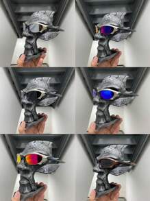 Mensuculino Metal Glasses With Polarized Splice Lens - 紅色 - 查看 3