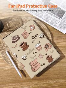 咖啡色 iPad 保护壳,兼容 iPad 10.2 英寸 2021/2020 iPad 第 9/8 代,兼容三星 Galaxy/Tab 保护套,带笔架,支持自动睡眠/唤醒盖 - 彩色 - 查看 4