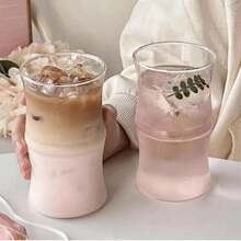 1 chiếc cốc thủy tinh trong suốt 415ml bằng tre, thích hợp đựng trà sữa, nước, cà phê, gia đình và tiệc tùng - Trong sáng - Xem 5