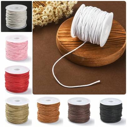 1 Roll Approx. 20m 1mm Waxed Cord Suitable For DIY Jewelry Necklace Bracelet Making