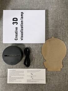 1pc Customizable 3D Baseball Shaped Night Light, Creative Sports Theme Lamp Gift For Baseball Fans, Christmas, Birthday,Colorful,Kawaii,Minimal Chic,Cute,Custom,Personalized,Unique,Ideal Gifts For Him,Ideal Gifts For Her,Her,Boyfriend,Girlfriend,Family,Friends,Nightlight,Neon Lights,Home Goods,Room Decor,Holiday Decor,For Anniversaries,For Birthdays,For Weddings - Multicolor - View 8