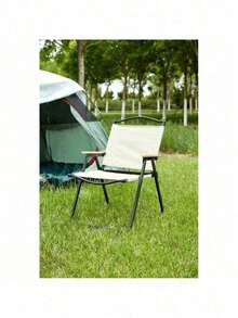 1-Piece Folding Outdoor Chair For Indoor, Outdoor Camping, Picnics, Beach,Backyard, BBQ, Party, Patio, Beige - 米色+牛津+Modern-1 - 查看 1