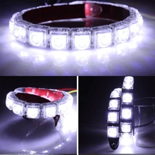 2 件装通用汽车 LED DRL 日间行车灯 6SMD 柔性白色和冰蓝色防水驾驶雾灯 12V