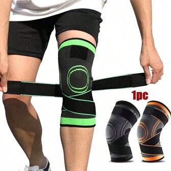 1 件弹性运动护膝，男女通用，透气防滑，保暖关节保护，适合跑步、骑自行车、篮球、徒步旅行、羽毛球等运动