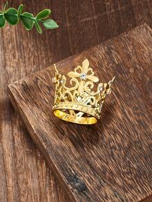 6 piezas Juego de mini coronas de princesa de aleación, decoración de pastel y suministros para fiestas, paquete de tiaras festivas para recuerdos y decoraciones de fiesta - Multicolor - Ver 2