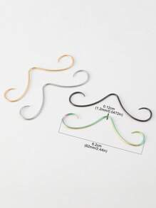1pc 16G 316L Surgical Steel Mustache Nose Septum Ring Piercing Jewelry - Multicolor - View 5